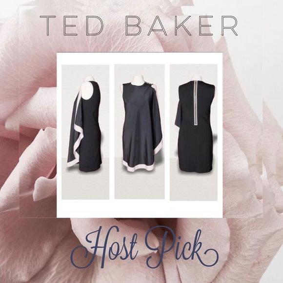 Ted Baker Bolty Dress Asymmetric Draped Cape - Picture 14 of 14